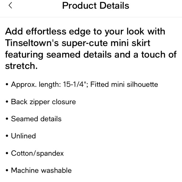 TINSELTOWN Juniors' Seamed Mini Skirt - Picture 4 of 5